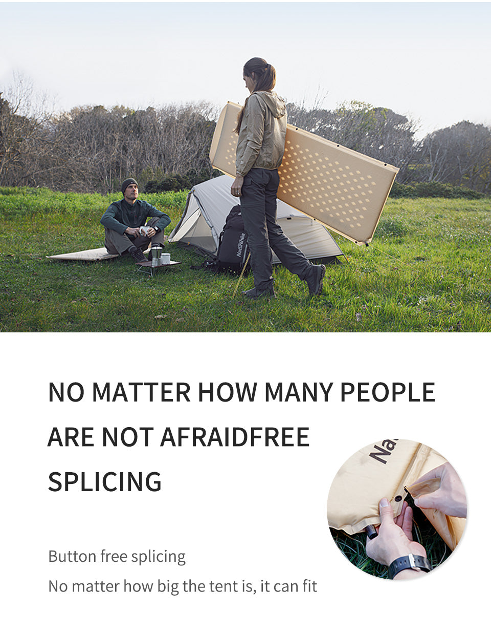 Q002露營自動充氣床墊(連枕頭) - 藍色